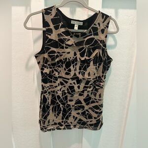 Dana Buchman Black and Tan‎ Abstract Tank Top